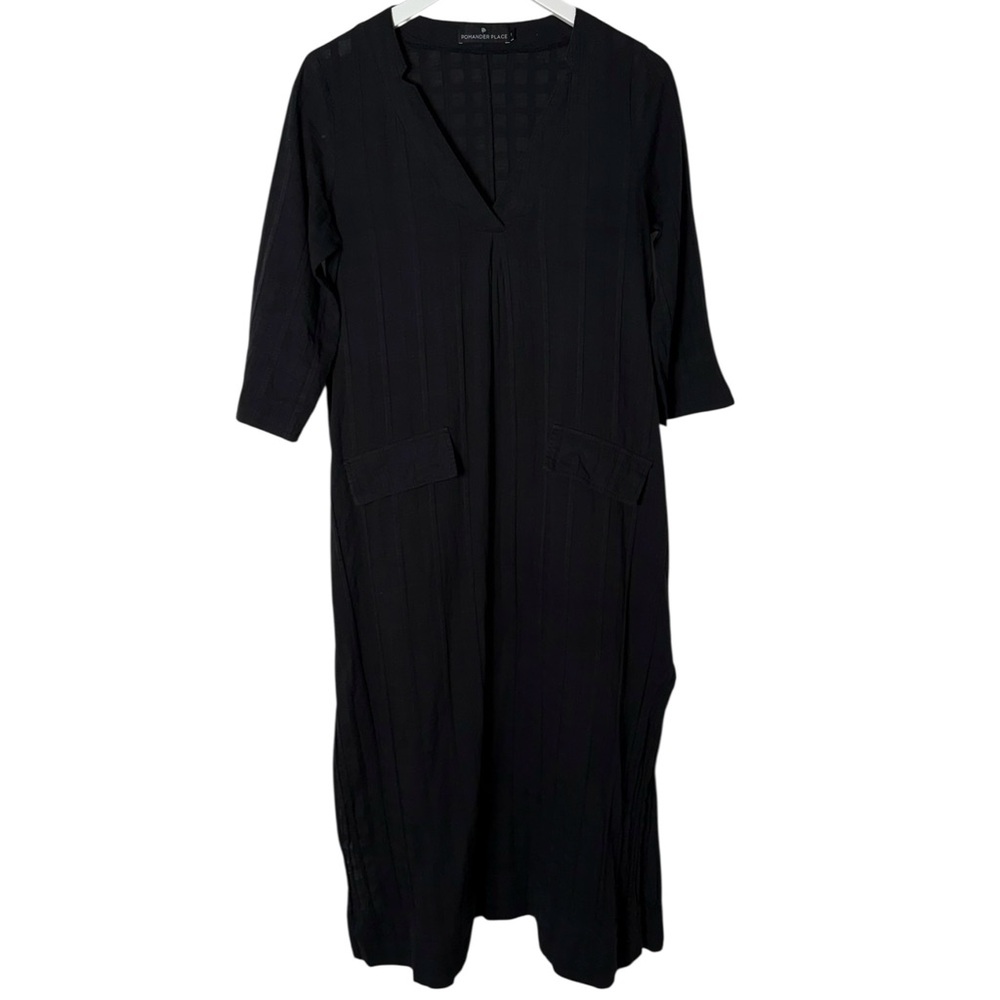 Pomander‎ Place Carolina Caftan Dress Black Maxi Size Small - Picture 2 of 11